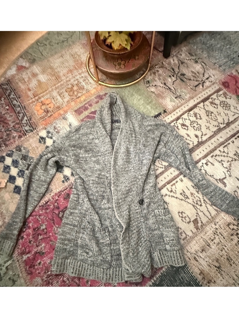 Gray gap sweater cardigan large cozy comfy